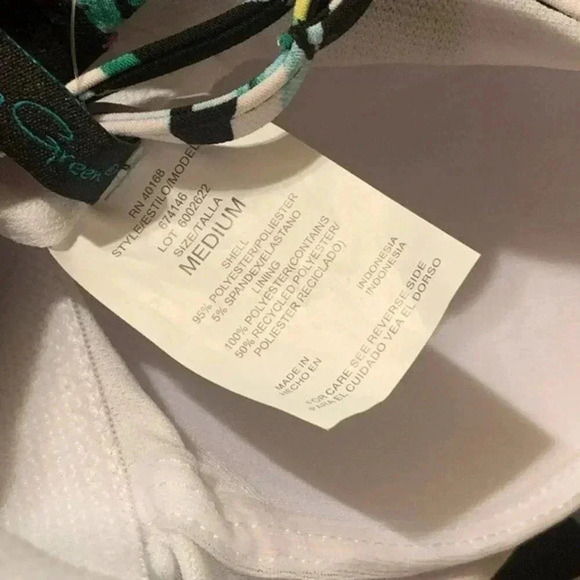 Aqua Green Tiered Floral Swim Tankini Size M - Picture 6 of 6